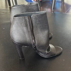 Vince Black Textured Heeled Boots